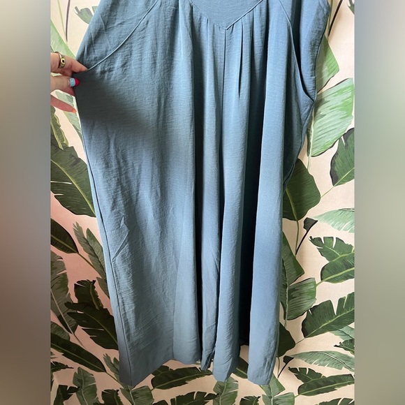 Boutique Womens Blue Teal Wide Leg Overall Jumpsuit Medium NWT - Picture 6 of 9